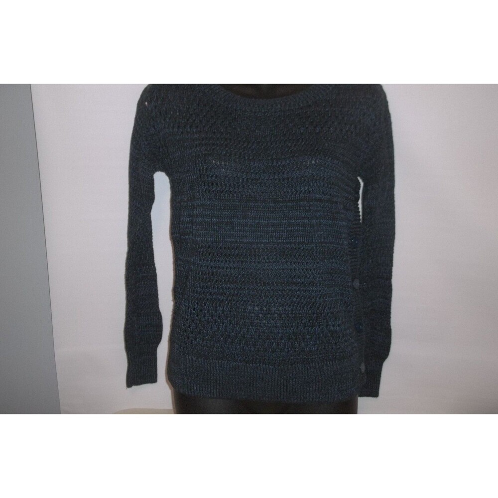 VICTORIA'S SECRET CABLE KNIT  BOAT NECK NAVY BLUE SWEATER SIZE S/P